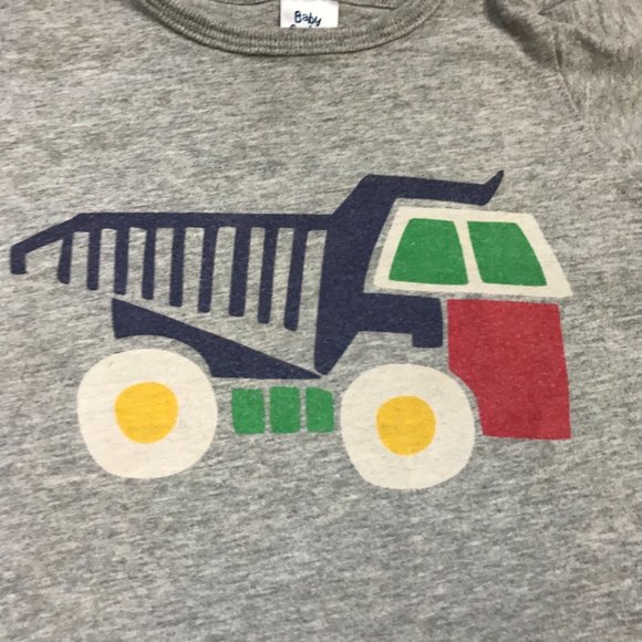 Baby Boden Dump Truck Romper Gray, 100% Coton Unisex Baby Size‎ 6-12 Months - Picture 10 of 10